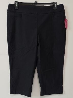 Kim Rogers Black Tailored Capri Pants Tummy Control Millenium - Petite